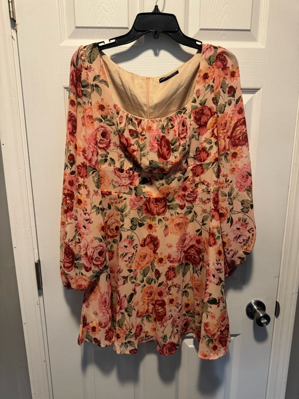 SHEIN Peach Floral Scoop Neck Tunic